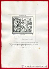 Art: GRABADO DON QUIJOTE, DON QUIXOT, CERVANTES, ORIGINAL , LEER DESCRIPCION, G18